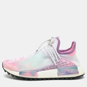 Pharrell Williams X Adidas Multicolor Knit Fabric Hu Nmd Low Top Sneakers Size